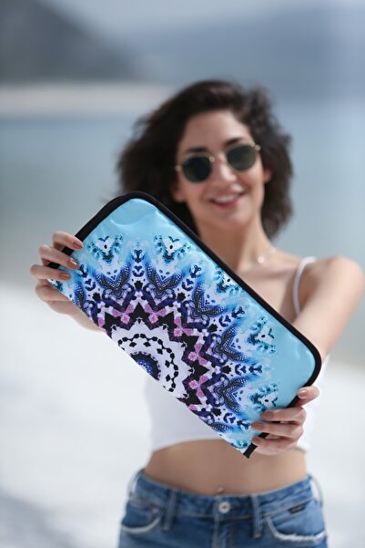 YORKADESIGN حقيبة بيكيني منقوشة باللون الأزرق الرطب