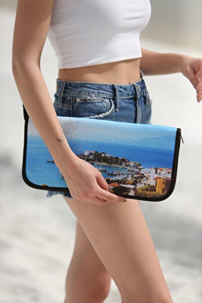YORKADESIGN Deniz Manzarası Desenli Islak Bikini Çantası