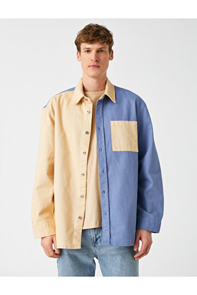 Koton Színes Blocked Oversize ing