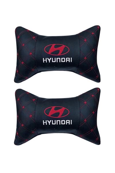 Hyundai Kırmızı beyaz Deri Yastık Konfor Seti 2'li Cma - 754