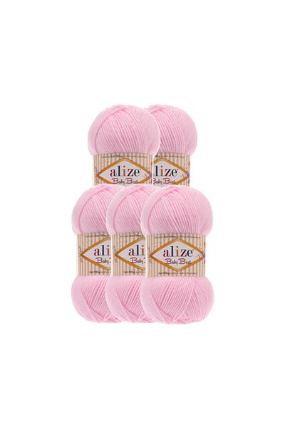 Alize Baby Best 5 Pieces Powder Pink Color Knitting Rope Color Code: 185
