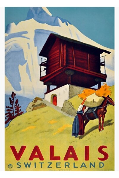 Universal Βαλαΐς, Ελβετία, Ξύλινη διακοσμητική αφίσα για σκι, Ξύλινη αφίσα γι...