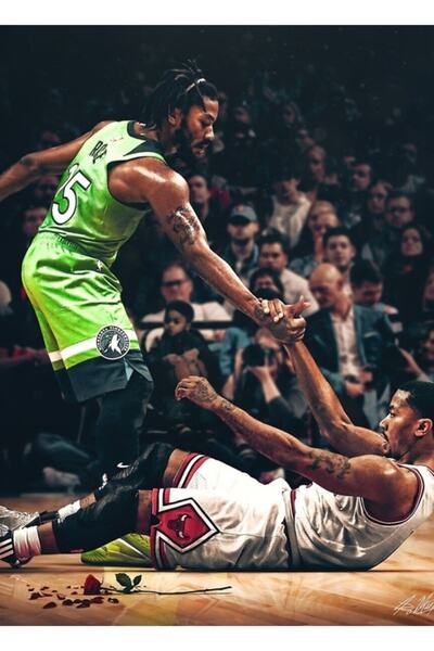 Universal Poster decorativ din lemn Derrick Rose