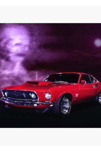 Universal Road Spirit Boss Mustang Ξύλινη Διακοσμητική Αφίσα Τραπεζιού