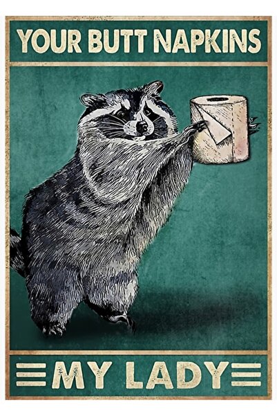 Universal Popo Peçetenizi Racoon My Lady Tablo Poster din lemn decorativ