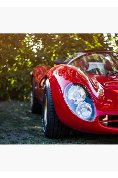 Universal Διακοσμητική ξύλινη αφίσα με εικονογράφηση παλιών σπορ αυτοκινήτων