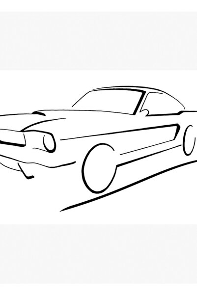 Universal Γραφικό (μαύρο) Ξύλινη αφίσα επιτραπέζιας διακόσμησης Ford Mustang ...