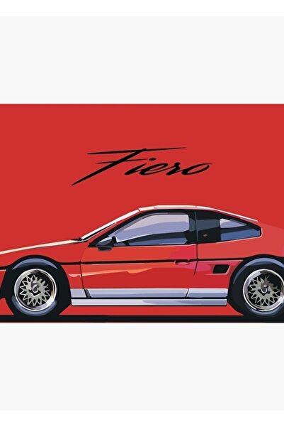 Universal 1980s Pontiac Fiero Mid-Engine Sports Car Ξύλινη διακοσμητική αφίσα...