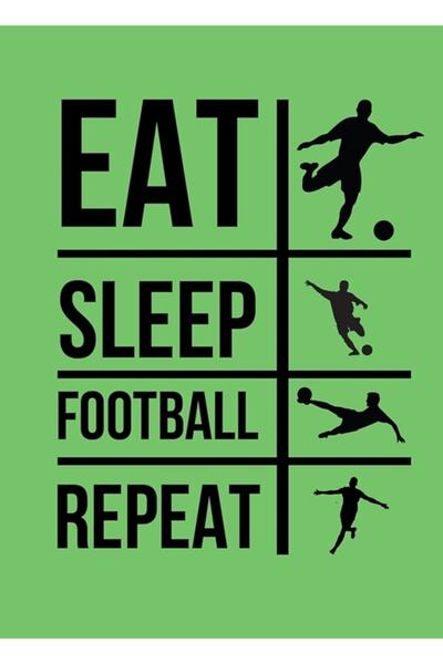 Universal Φαγητό, Ύπνος, Ποδόσφαιρο, Ξύλινη διακοσμητική αφίσα με πίνακα επαν...