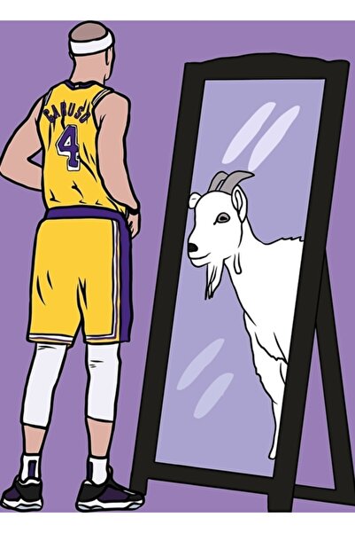 Universal Διακοσμητική ξύλινη αφίσα με σχέδιο κατσίκας από τον Alex Caruso