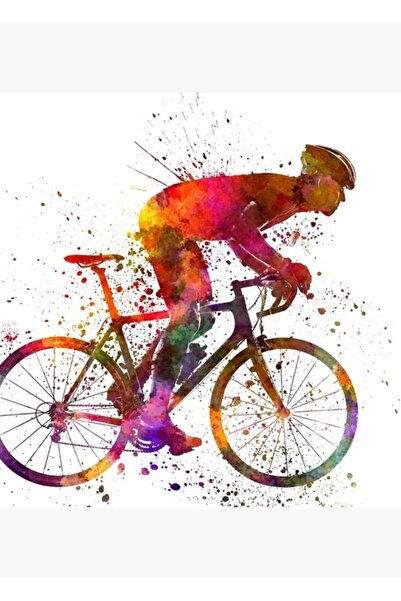 Universal Διακοσμητική ξύλινη αφίσα με θέμα τον ποδηλάτη και το ποδήλατο δρόμου