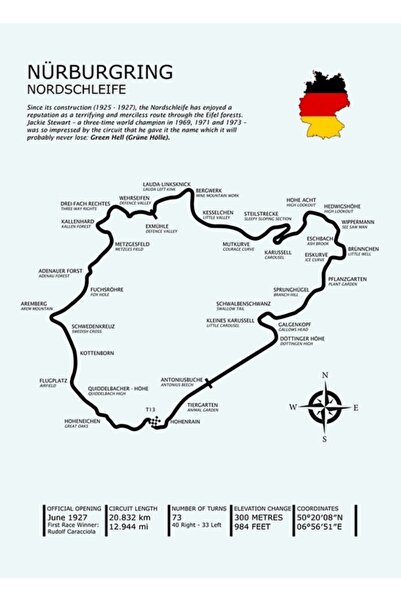 Universal Nürburgring - Nordschleife Tablo Ahşap Poster Dekoratif