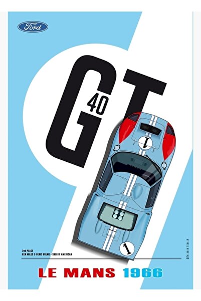 Universal Gt40 Ken Miles, Denis Hulme Ξύλινη Διακοσμητική Αφίσα Ζωγραφικής