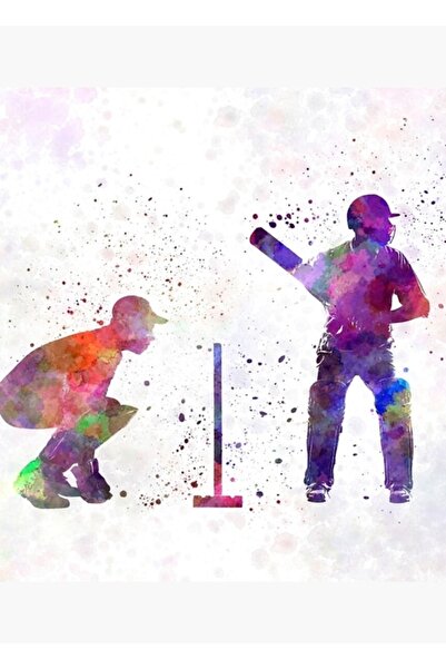 Universal Jucător de cricket Siluetă Tablou Poster din lemn decorativ
