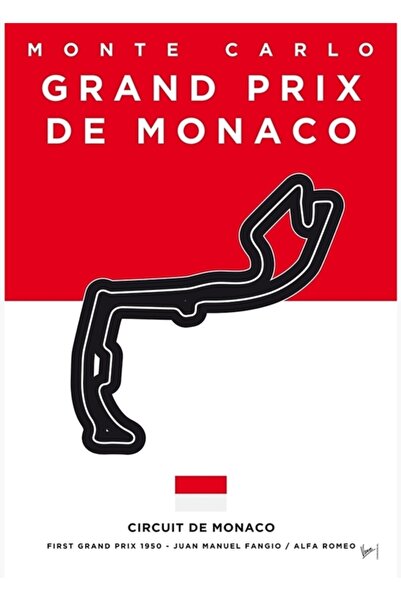 Universal Η μίνιμαλ αφίσα του αγωνιστικού κομματιού F1 Monaco μου, ξύλινη δια...