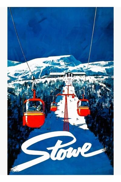 Universal Stowe Gondol Winter Travel Ski Poster Tablo Poster din lemn decorativ