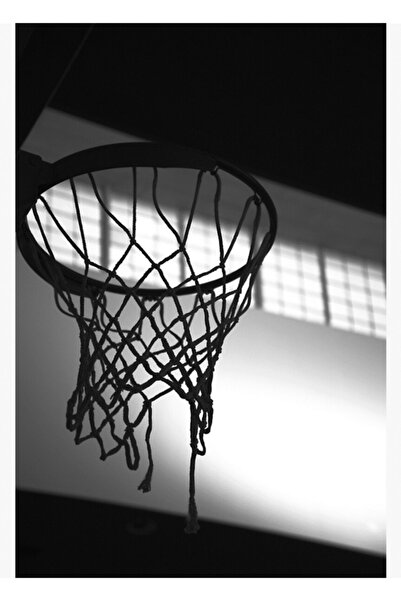 Universal Διακοσμητική ξύλινη αφίσα με σιλουέτα στεφάνης μπάσκετ