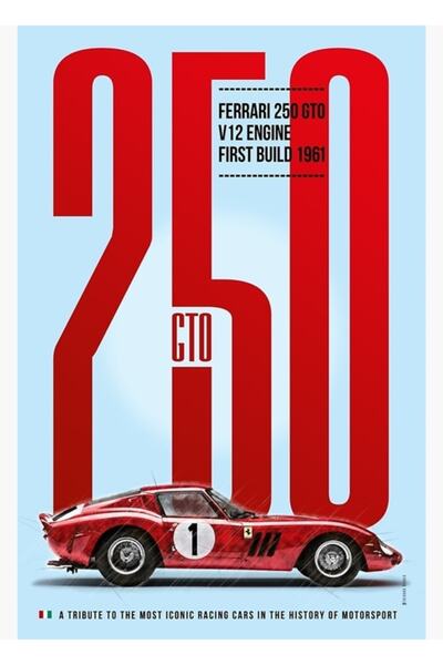 Universal Διακοσμητική Ξύλινη Αφίσα Τιμής για το Ferrari 250 GTO