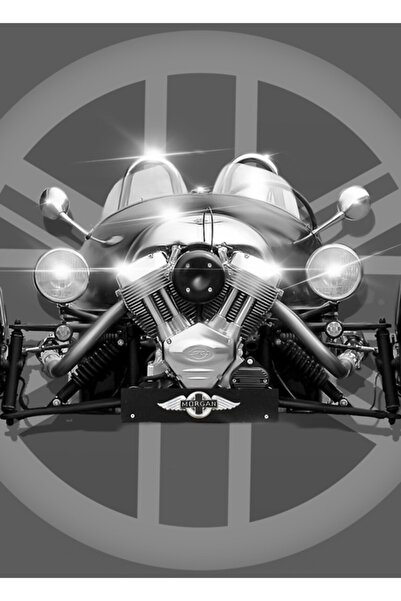 Universal Πανέμορφη Ξύλινη Διακοσμητική Αφίσα Μόργκαν με Τρεις Τροχούς