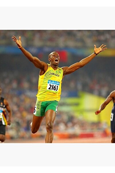 Universal Ο Usain Bolt κέρδισε την ανταγωνιστική του ξύλινη διακοσμητική αφίσ...