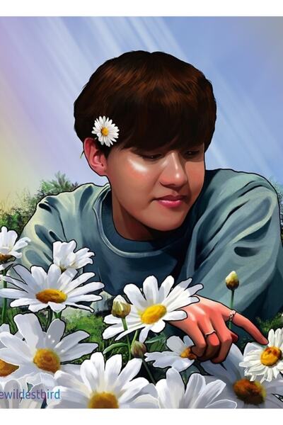 Universal Flowerseok: Ξύλινη Αφίσα Ζωγραφικής με Μαργαρίτες Διακοσμητική Κωδι...