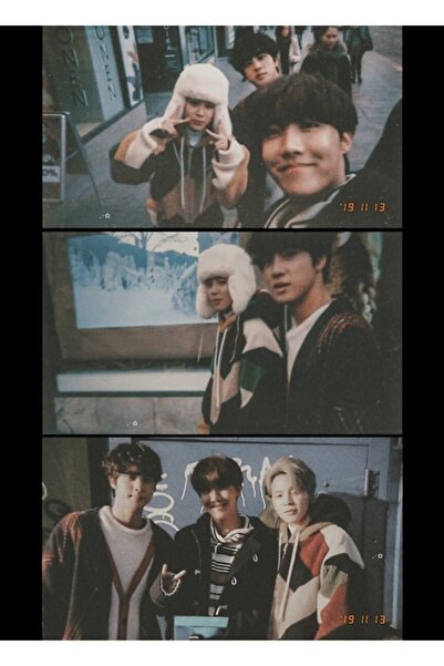 Universal Jhope, Jimin και Jin Gezi Αισθητικός πίνακας ζωγραφικής Ξύλινη αφίσ...