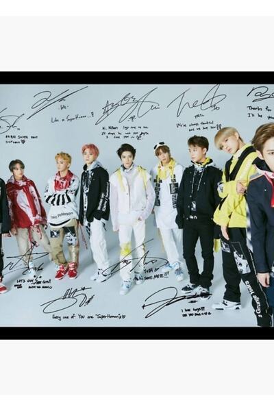 Universal Nct 127 Υπερανθρώπινη αφίσα με υπογραφές ζωγραφικής Ξύλινη διακοσμη...