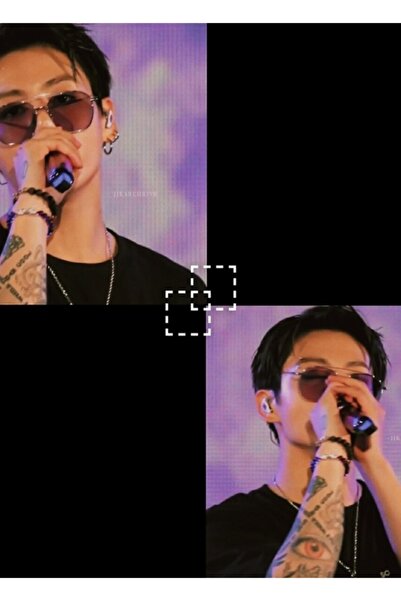 Universal Jungkook Mor Rock Star Αισθητικός πίνακας ζωγραφικής Ξύλινη αφίσα Δ...