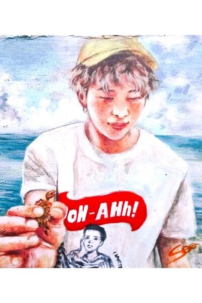 Universal Namjoon Ακρυλικό Παλιό Πολικό Ξύλινο Πίνακα Ζωγραφικής με Αφίσα Δια...