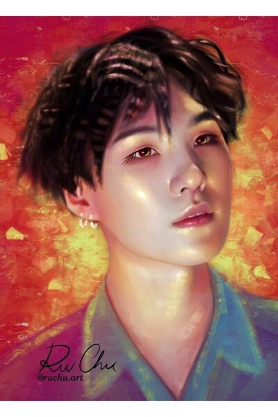 Universal Ateş - Yoongi Ξύλινη Αφίσα Ζωγραφικής Διακοσμητική Ξύλινη Αφίσα Κωδ...