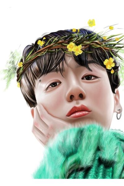 Universal Jeon Jungkook Ψηφιακή ζωγραφική Ξύλινη αφίσα Διακοσμητική Κωδικός1474