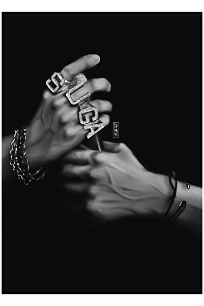 Universal Poster decorativ din lemn cu mâinile lui Suga, Cod3514