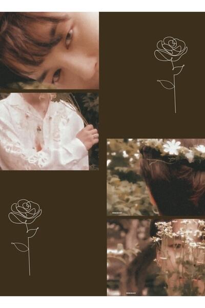 Universal Jimin Çiçek Παιδική Αισθητική Ζωγραφική Ξύλινη Αφίσα Διακοσμητική Κ...