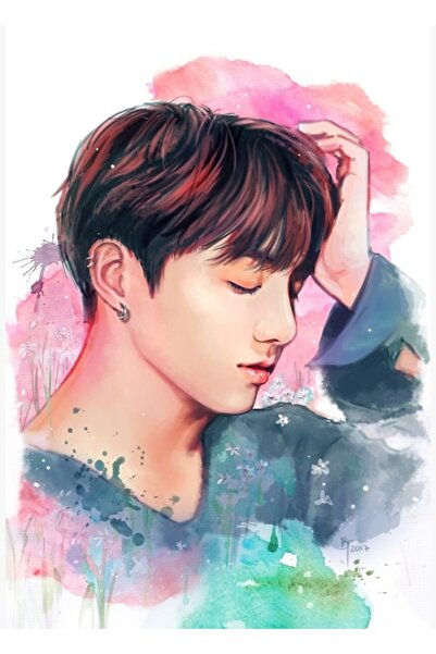 Universal Jk Ακουαρέλα Ζωγραφική με Μικτά Μέσα Ξύλινη Αφίσα Διακοσμητική Κωδι...