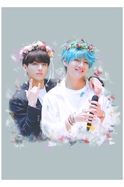 Universal Διακοσμητική ξύλινη αφίσα με σχέδιο λουλουδιών Taekook Κωδ.4098