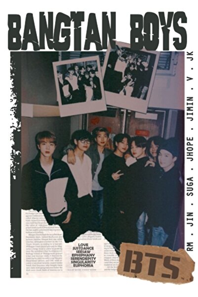 Universal Bangtan Boys - Vintage slika, drveni poster, dekorativni kod1235