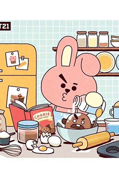 Universal كوكي Bt21 لوحة خشبية ملصق ديكور Code4779