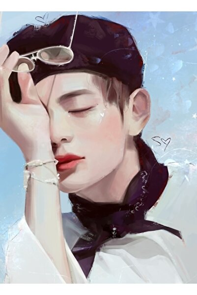 Universal Poster decorativ din lemn Taehyung, artă de coastă, Cod2314