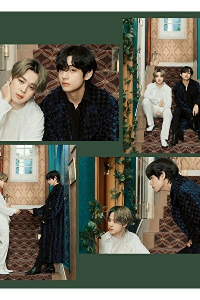 Universal Jimin And Taehyung Επιτραπέζια Ξύλινη Αφίσα Αισθητικής Σπιτιού Διακ...