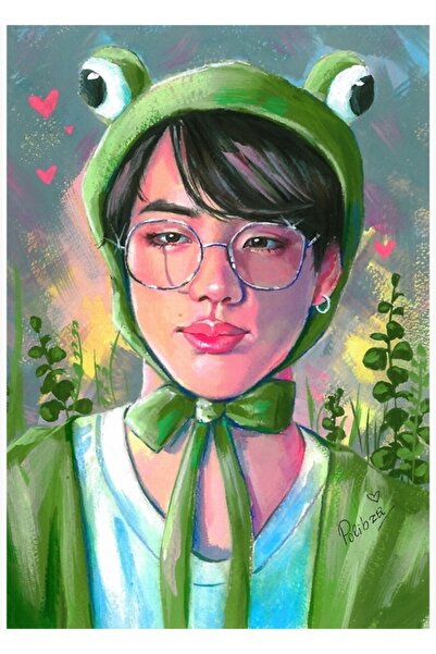 Universal Διακοσμητική ξύλινη αφίσα με ζωγραφική του Βάτραχου Τζιν, Κωδ.4563