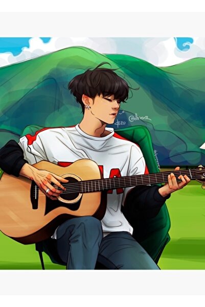 Universal Suga, Ξύλινη διακοσμητική αφίσα με σχέδιο που παίζει κιθάρα, Κωδικό...