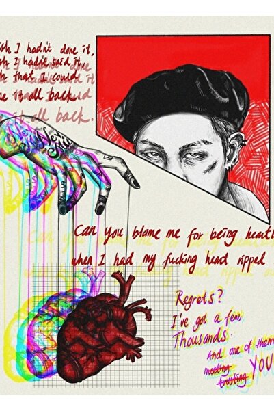 Universal Tablou Fanart Namjoon Poster din Lemn Decorativ Cod3884