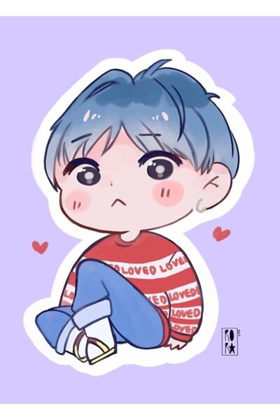 Universal Yoongi Chibi ('her' V Ver.) Tablou Poster din lemn decorativ Cod1490