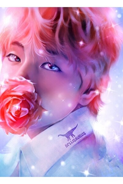 Universal Χειμερινό Τριαντάφυλλο Taehyung Ξύλινη Αφίσα Ζωγραφικής Διακοσμητικ...