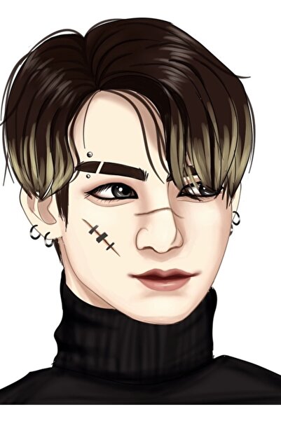 Universal Tablou Fanart Jungkook Poster din Lemn Decorativ Cod3753