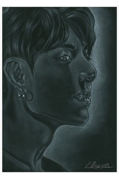 Universal Jungkook Μαύρο χαρτί ζωγραφικής Ξύλινη αφίσα Διακοσμητική Αφίσα Κωδ...