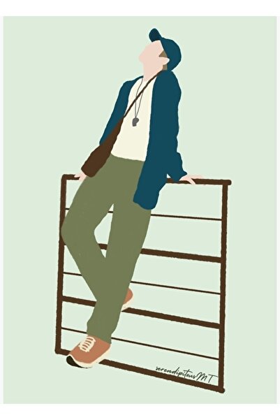 Universal Ναμτζόν που περπατάει δίπλα στο ποτάμι (jooncore) Ξύλινη αφίσα ζωγρ...