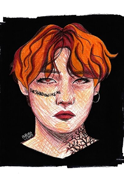 Universal Taehyung Shadow Mixed Media Portret Pictură Poster din lemn Decorat...