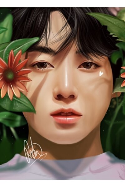 Universal Jungkook Nature Fanart Πίνακας Ξύλινη Αφίσα Διακοσμητική Κωδικός2480