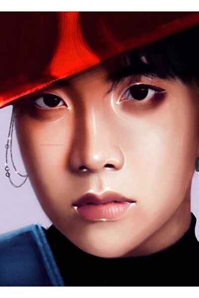 Universal J-hope Κόκκινο Γυάλινο Τραπέζι Ξύλινη Αφίσα Διακοσμητική Κωδικός2896